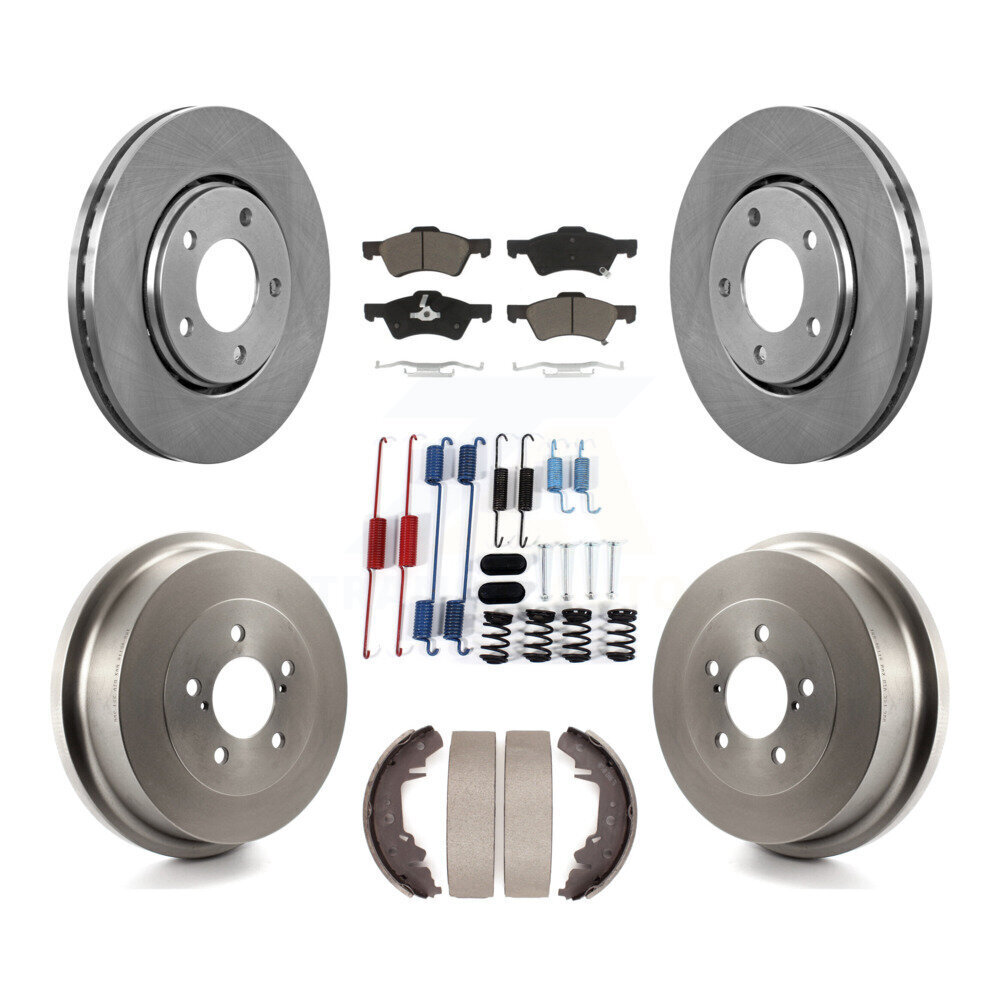 Front Rear Disc Brake Rotor Ceramic Pad Drum Kit (7Pc) For Dodge Caravan Chrysler Voyager K8C-102229
