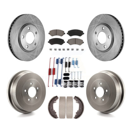 Front Rear Disc Brake Rotor Ceramic Pad & Drum Kit (7Pc) For Dodge Grand Caravan Chrysler K8C-102230