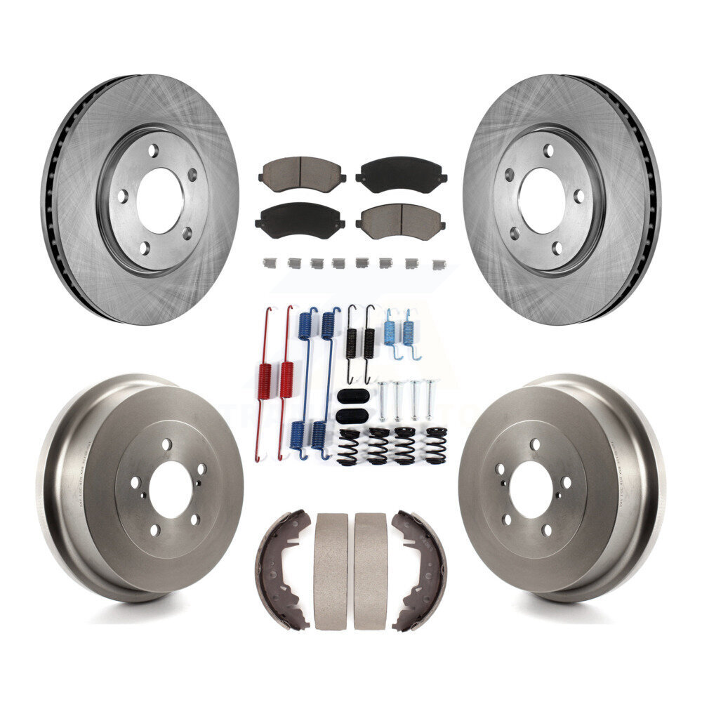 Front Rear Disc Brake Rotor Ceramic Pad & Drum Kit (7Pc) For Dodge Grand Caravan Chrysler K8C-102230