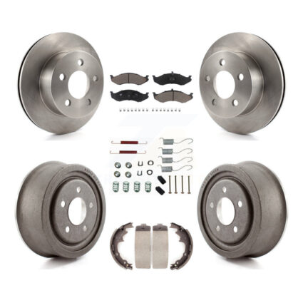 Front Rear Disc Brake Rotors Ceramic Pads And Drum Kit (7Pc) For Jeep Wrangler TJ K8C-102231