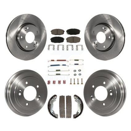 Front Rear Disc Brake Rotors Ceramic Pads And Drum Kit (7Pc) For Hyundai Elantra K8C-102233