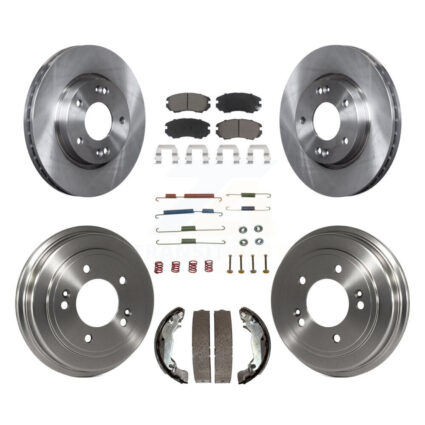Front Rear Disc Brake Rotors Ceramic Pads And Drum Kit (7Pc) For Hyundai Elantra K8C-102234