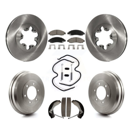 Front Rear Brake Rotor Ceramic Pad Drum Kit (7Pc) For Chevrolet Colorado GMC Canyon Isuzu K8C-102235