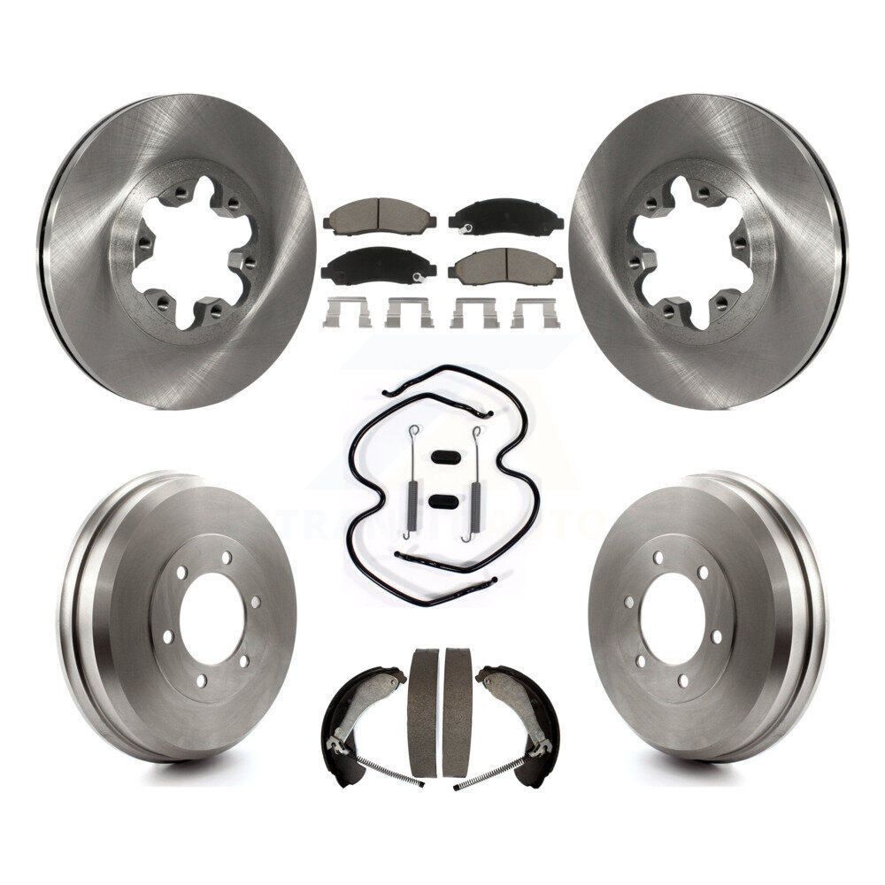Front Rear Brake Rotor Ceramic Pad Drum Kit (7Pc) For Chevrolet Colorado GMC Canyon Isuzu K8C-102235