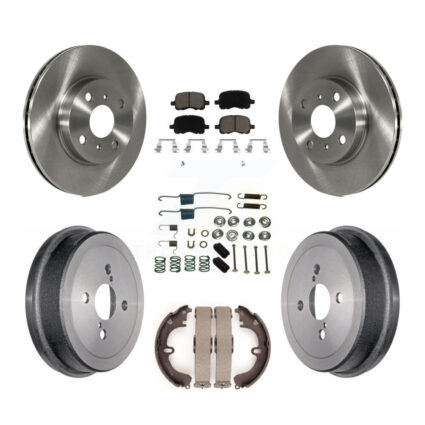 Front Rear Disc Brake Rotors Ceramic Pads And Drum Kit (7Pc) For Toyota Corolla K8C-102236