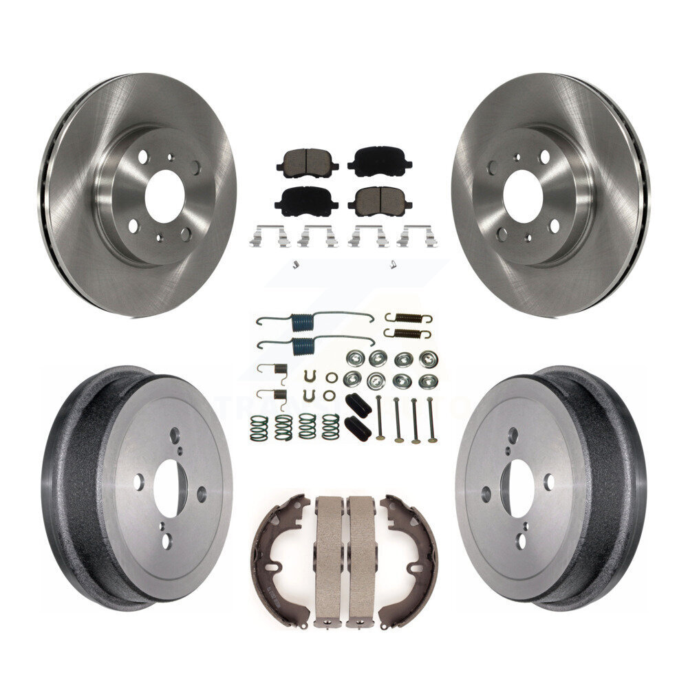Front Rear Disc Brake Rotors Ceramic Pads And Drum Kit (7Pc) For Toyota Corolla K8C-102236