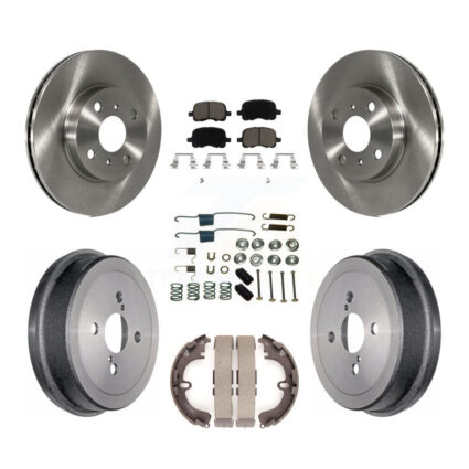 Front Rear Disc Brake Rotor Ceramic Pad Drum Kit (7Pc) For Toyota Corolla Chevrolet Prizm K8C-102237