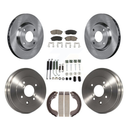 Front Rear Disc Brake Rotors Ceramic Pads And Drum Kit (7Pc) For Nissan Versa Sentra Cube K8C-102240