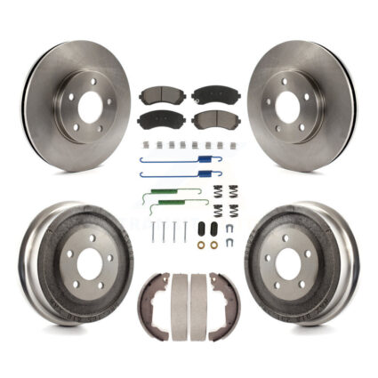 Front Rear Disc Brake Rotors Ceramic Pads And Drum Kit (7Pc) For Pontiac Aztek K8C-102246