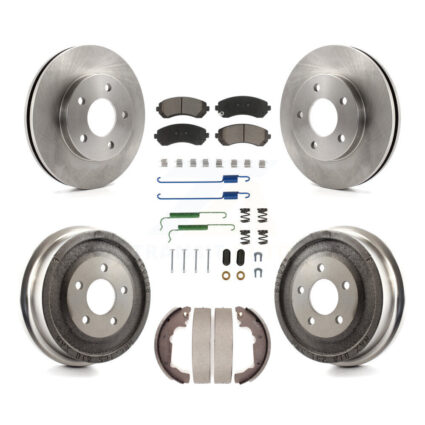 Front Rear Disc Brake Rotors Ceramic Pads And Drum Kit (7Pc) For Pontiac Aztek K8C-102247