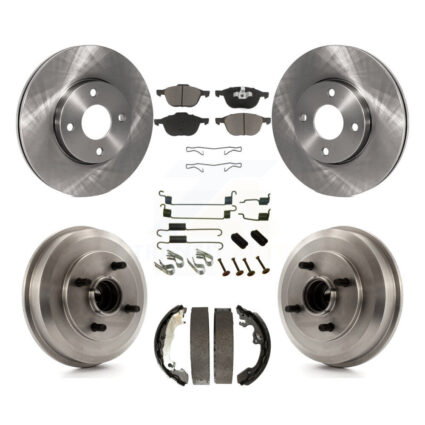 Front Rear Brake Rotor Ceramic Pad & Drum Kit (7Pc) For Ford Focus Wheel Bearing Included K8C-102250