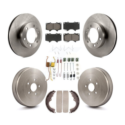 Front Rear Brake Rotor Ceramic Pad Drum Kit (7Pc) For Toyota Tacoma RWD With 6 Lug Wheels K8C-102255