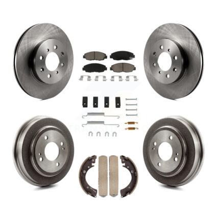 Front Rear Disc Brake Rotors Ceramic Pads And Drum Kit (7Pc) For Honda Civic Acura EL K8C-102260