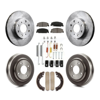 Front Rear Disc Brake Rotors Ceramic Pads And Drum Kit (7Pc) For Honda Civic K8C-102261