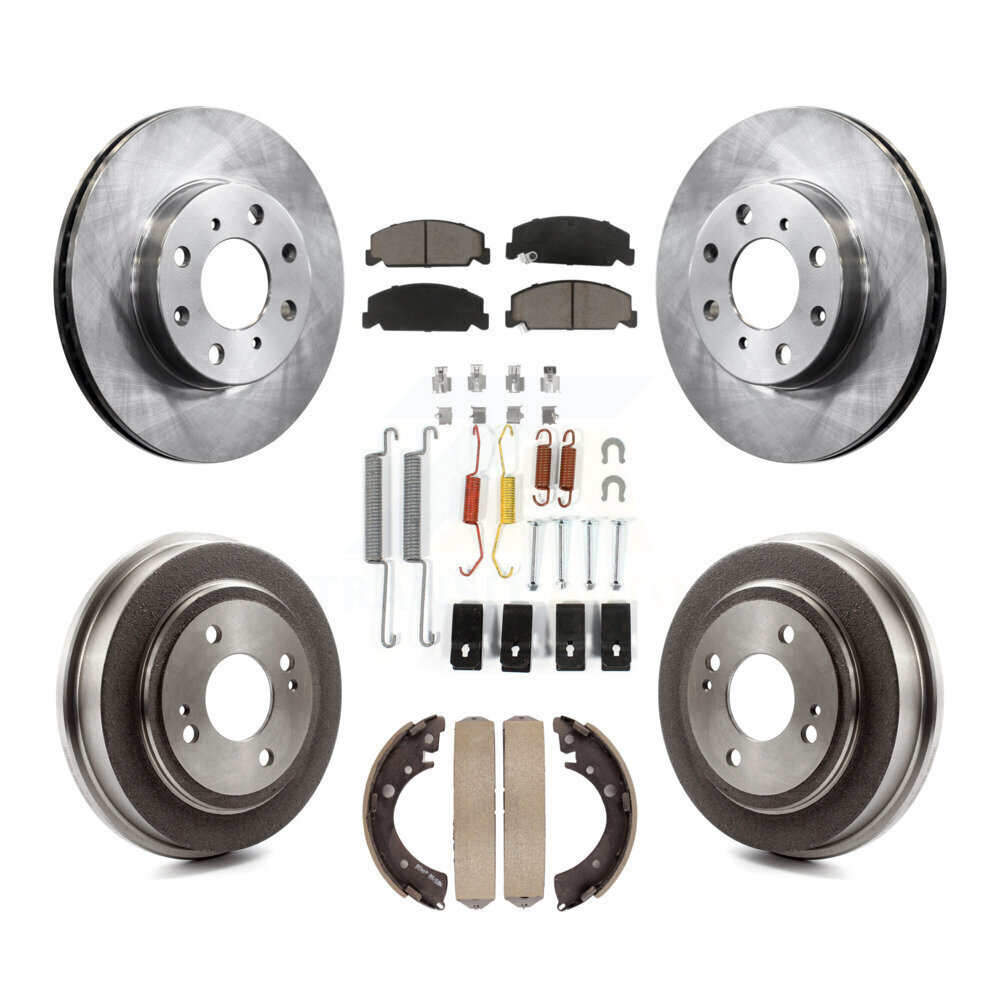 Front Rear Disc Brake Rotors Ceramic Pads And Drum Kit (7Pc) For Honda Civic K8C-102261
