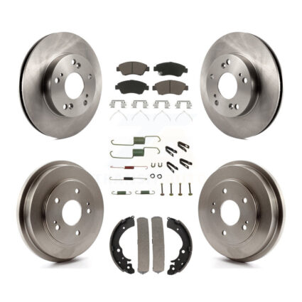 Front Rear Disc Brake Rotors Ceramic Pads And Drum Kit (7Pc) For Honda Civic K8C-102268
