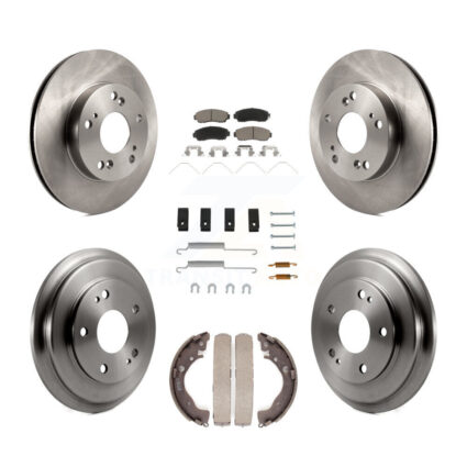 Front Rear Disc Brake Rotors Ceramic Pads And Drum Kit (7Pc) For Honda Civic K8C-102271