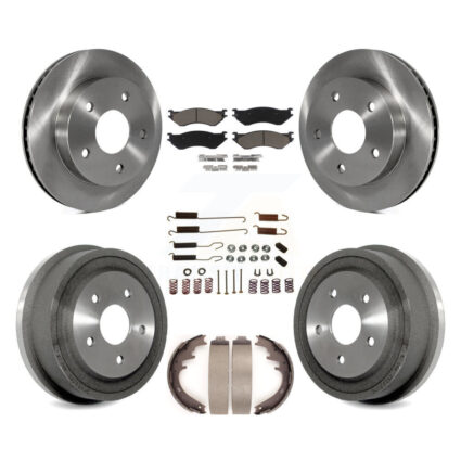 Front Rear Disc Brake Rotor Ceramic Pad & Drum Kit (7Pc) For 2000-2001 Dodge Ram 1500 RWD K8C-102272