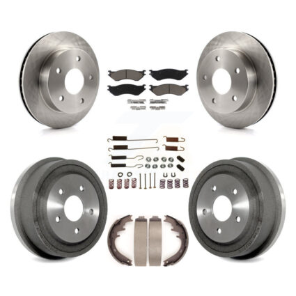 Front Rear Disc Brake Rotor Ceramic Pad & Drum Kit (7Pc) For 2000-2001 Dodge Ram 1500 4WD K8C-102273