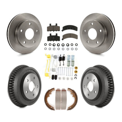 Front Rear Disc Brake Rotor Ceramic Pad & Drum Kit (7Pc) For 1994-1999 Dodge Ram 1500 4WD K8C-102274