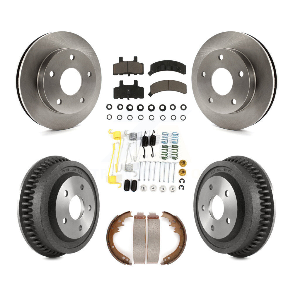 Front Rear Disc Brake Rotor Ceramic Pad & Drum Kit (7Pc) For 1994-1999 Dodge Ram 1500 4WD K8C-102274