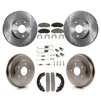 Front Rear Disc Brake Rotors Ceramic Pads And Drum Kit (7Pc) For Honda Civic Accord K8C-102275
