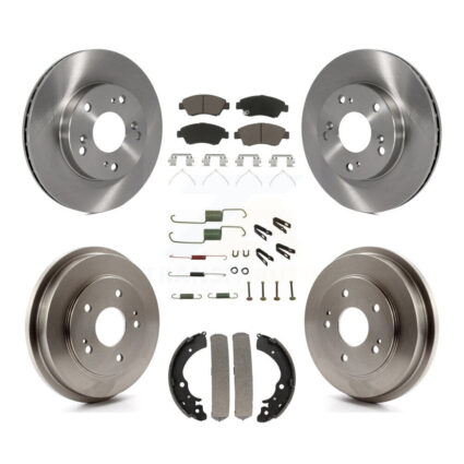 Front Rear Disc Brake Rotor Ceramic Pad & Drum Kit (7Pc) For 2006-2008 Honda Civic Hybrid K8C-102277