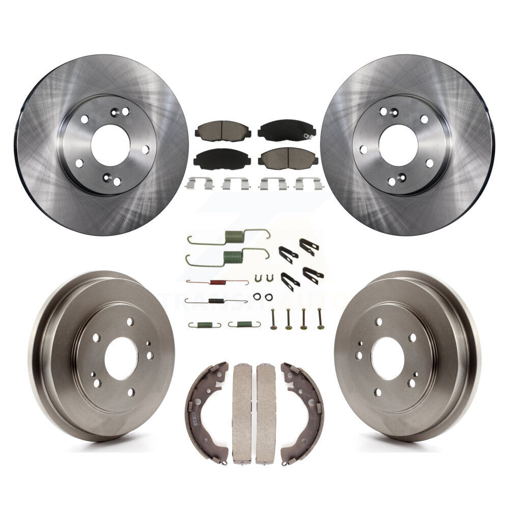 Front Rear Disc Brake Rotors Ceramic Pads And Drum Kit (7Pc) For 2011 Honda Civic GX K8C-102278