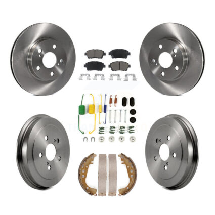 Front Rear Disc Brake Rotors Ceramic Pads And Drum Kit (7Pc) For 2008 Toyota Prius K8C-102280