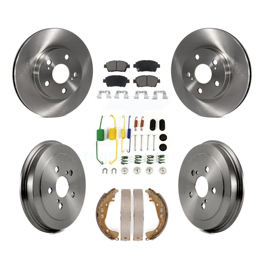 Front Rear Disc Brake Rotors Ceramic Pads And Drum Kit (7Pc) For 2008 Toyota Prius K8C-102280