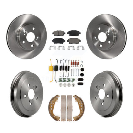 Front Rear Disc Brake Rotors Ceramic Pads And Drum Kit (7Pc) For 2004-2007 Toyota Prius K8C-102281