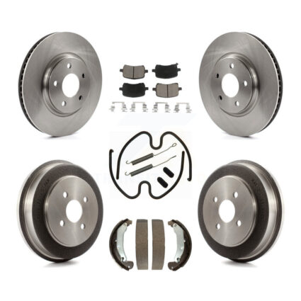 Front Rear Disc Brake Rotors Ceramic Pads And Drum Kit (7Pc) For Pontiac Pursuit K8C-102289