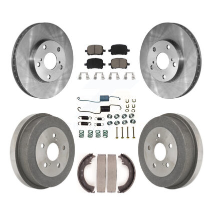 Front Rear Disc Brake Rotor Ceramic Pad & Drum Kit (7Pc) For 1999-2001 Toyota Solara 2.2L K8C-102294