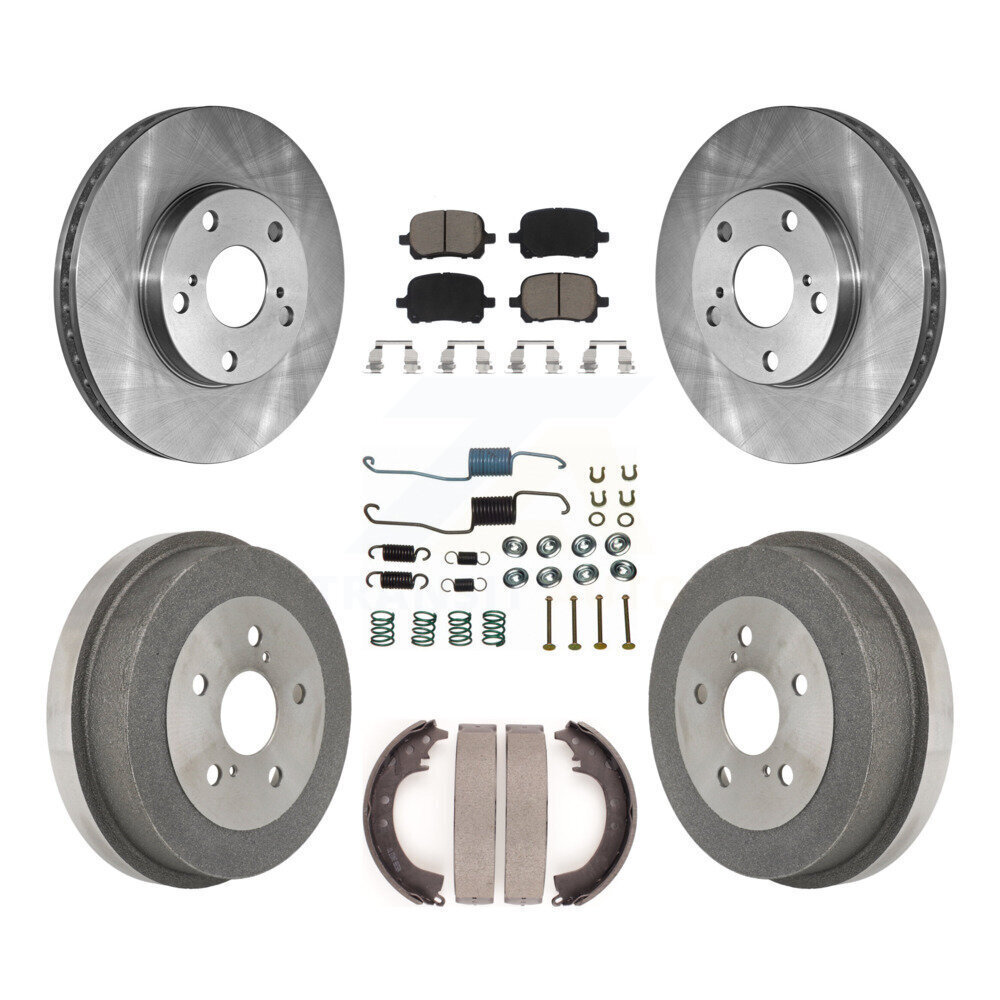 Front Rear Disc Brake Rotor Ceramic Pad & Drum Kit (7Pc) For 1999-2001 Toyota Solara 2.2L K8C-102294