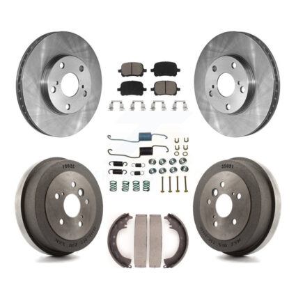 Front Rear Disc Brake Rotor Ceramic Pad & Drum Kit (7Pc) For 2002-2003 Toyota Solara 2.4L K8C-102295
