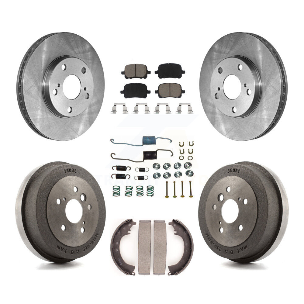 Front Rear Disc Brake Rotor Ceramic Pad & Drum Kit (7Pc) For 2002-2003 Toyota Solara 2.4L K8C-102295