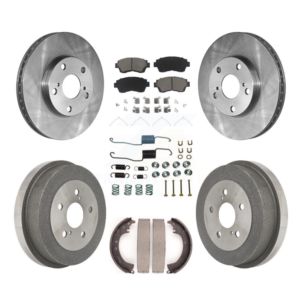 Front Rear Disc Brake Rotors Ceramic Pads And Drum Kit (7Pc) For Toyota Camry K8C-102296