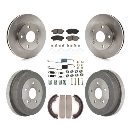 Front Rear Disc Brake Rotors Ceramic Pads And Drum Kit (7Pc) For Toyota Camry 2.2L K8C-102297