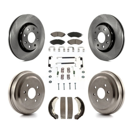 Front Rear Brake Rotor Ceramic Pad & Drum Kit (7Pc) For Chevrolet Aveo Pontiac Aveo5 Wave K8C-102303