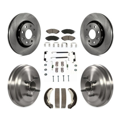 Front Rear Brake Rotor Ceramic Pad & Drum Kit (7Pc) For Chevrolet Aveo Pontiac Aveo5 Wave K8C-102304