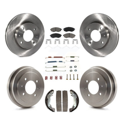 Front Rear Brake Rotors Ceramic Pad & Drum Kit (7Pc) For Hyundai Elantra rear brakes K8C-102308