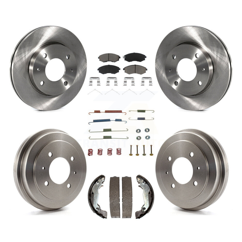 Front Rear Brake Rotors Ceramic Pad & Drum Kit (7Pc) For Hyundai Elantra rear brakes K8C-102308