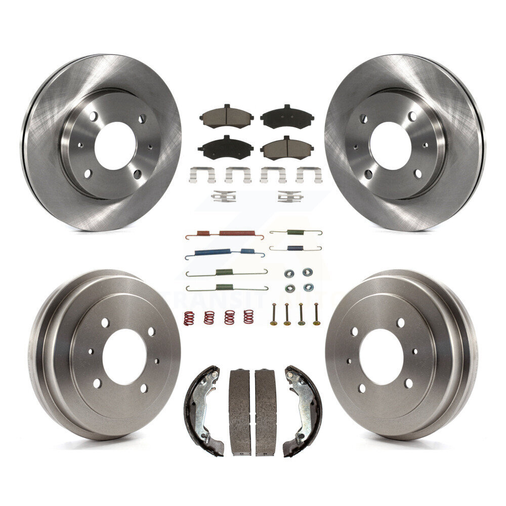 Front Rear Brake Rotors Ceramic Pad & Drum Kit (7Pc) For Hyundai Elantra rear brakes K8C-102309