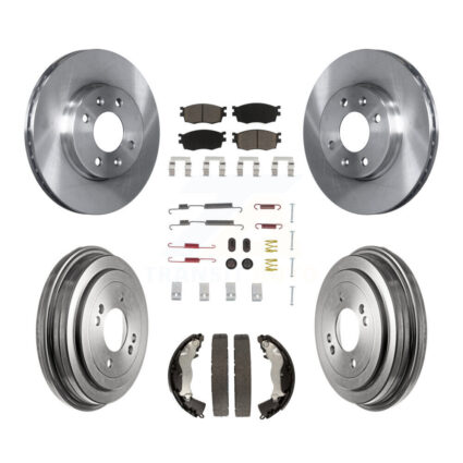 Front Rear Disc Brake Rotors Ceramic Pad & Drum Kit (7Pc) For Hyundai Accent Kia Rio Rio5 K8C-102311
