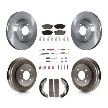 Front Rear Brake Rotor Ceramic Pad Drum Kit (7Pc) For 06 Hyundai Accent Sedan To 09 30 05 K8C-102312
