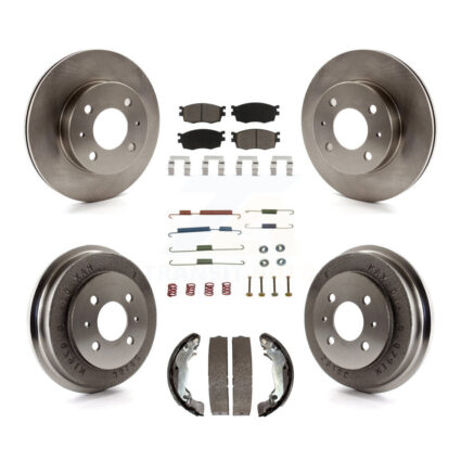 Front Rear Brake Rotor Ceramic Pad And Drum Kit (7Pc) For 2006 Hyundai Accent To 09 30 05 K8C-102313