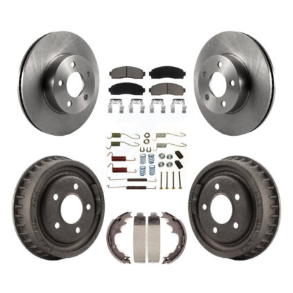 Front Rear Disc Brake Rotors Ceramic Pads And Drum Kit (7Pc) For Ford Ranger Mazda B4000 K8C-102316