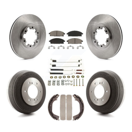 Front Rear Disc Brake Rotor Ceramic Pad Drum Kit (7Pc) For Nissan Pathfinder INFINITI QX4 K8C-102321
