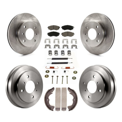 Front Rear Disc Brake Rotor Ceramic Pad & Drum Kit (7Pc) For 2002-2006 Nissan Sentra 1.8L K8C-102335
