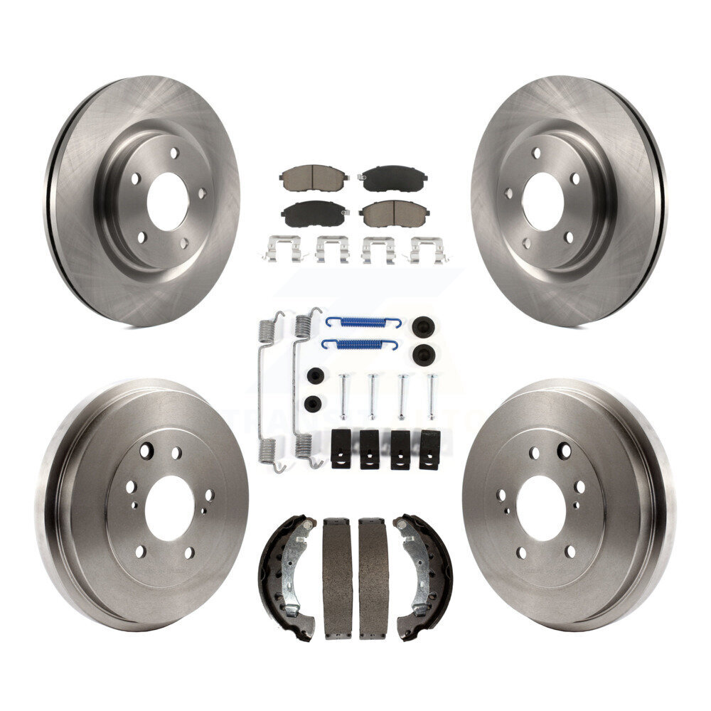 Front Rear Brake Rotors Ceramic Pad & Drum Kit (7Pc) For 17-19 Nissan Sentra Turbocharged K8C-102337